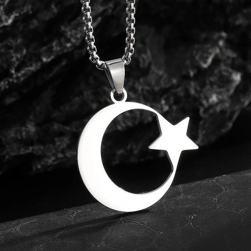 Sun Moon Star Trinity Pendant Necklace