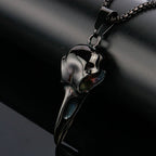 Retro Viking Raven Skull Pendant Necklace for Men Women 316L Stainless Steel Crow Skull Necklaces Fashion Jewelry Gift Wholesale