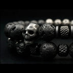 Skull Bead Elastic Bracelet — Stainless Steel