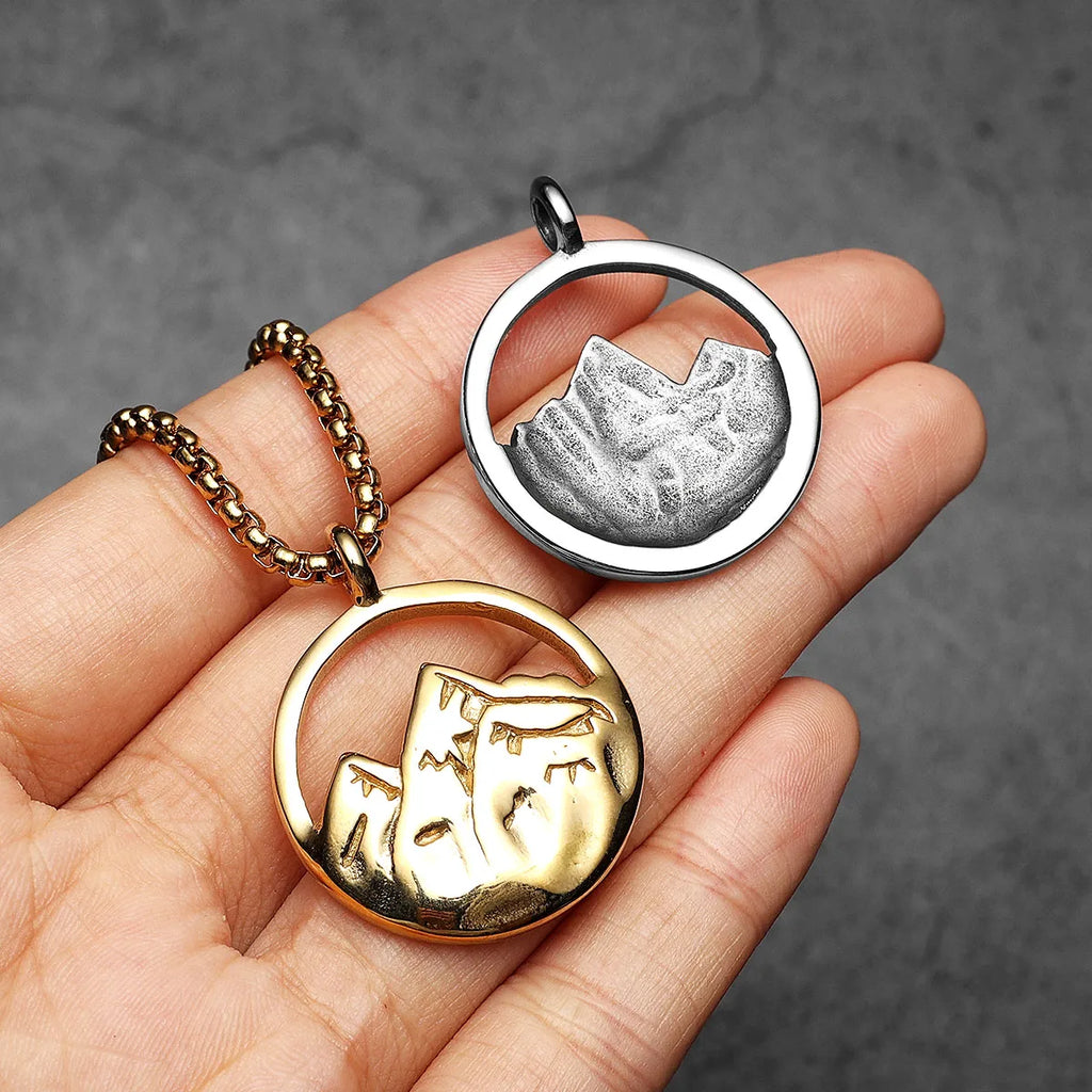 Snow Mountain Minimal Pendant — Stainless Steel