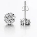 Iced Out Flower Stud Earrings — Gold