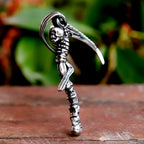 2023 NEW 316L stainless steel Vintage Sickle skull biker High Quality Jewelry Special Design Skeleton Men's Pendant