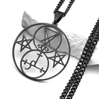 Lilith Sigil of Lucifer Pentagram Necklace — Stainless Steel