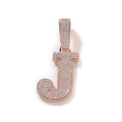 Initial Letter Pendant — Stainless Steel Iced Out