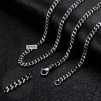 3-11MM Classic Cuban Chain Necklace for Men Women,Silver Black Gold Grey Color Stainless Steel Chains,Basic Punk Jewelry Gift