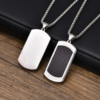 Dog Tag Pendant Necklace — Stainless Steel