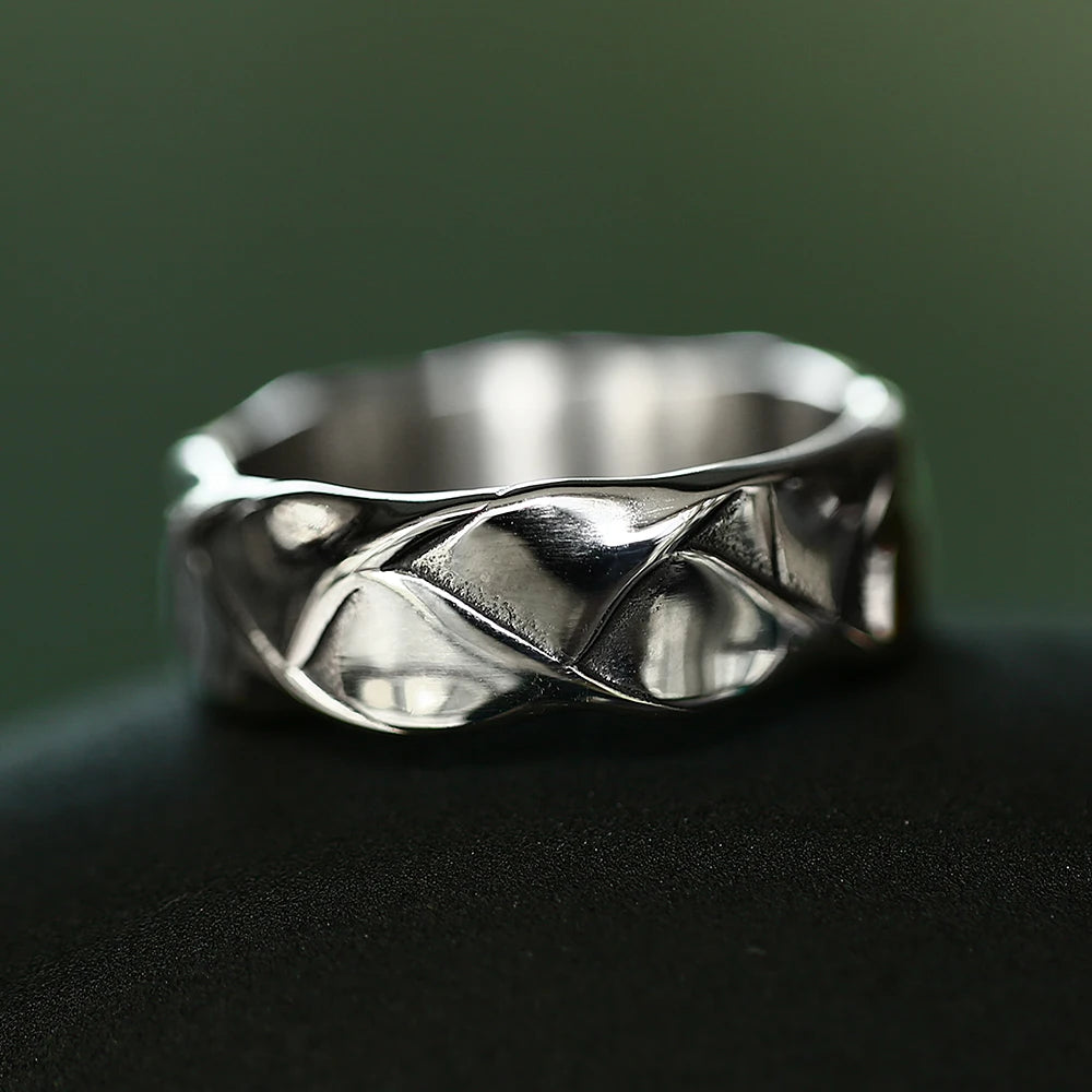 Fashion Punk Geometric Rhombus Rings Stainless Steel Hip Hop Rock Simple Ring For Men Women Trendy Jewelry Gift