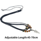 Collana Uomo Artificial Leather Rope Beaded Necklace Men Collier Homme Arrow Pendant Necklace For Men Jewelry Collar