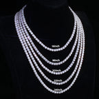 Tennis Chain Necklace Stainless Steel 5MM Cluster