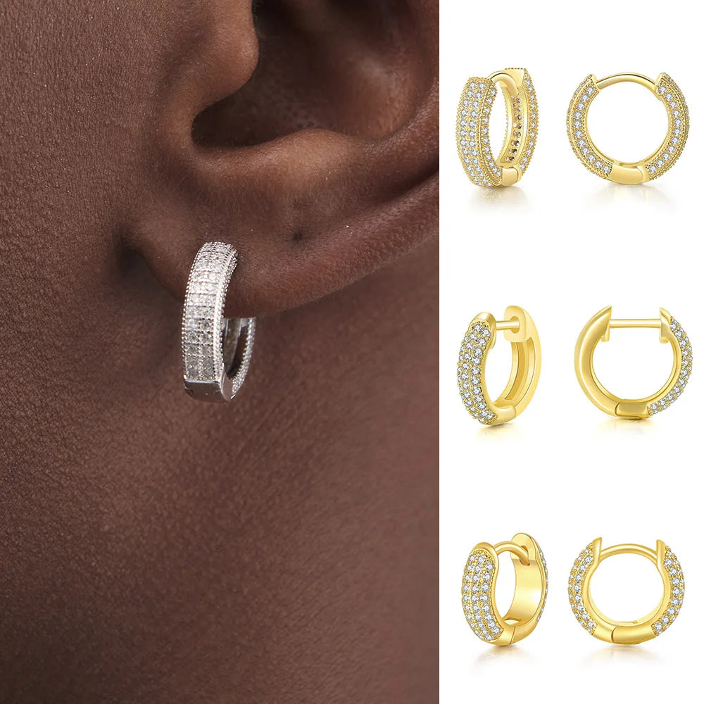 Iced Out Hoop Earrings — Stainless Steel