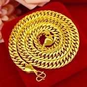 Gold-Tone Flat Boss Chain Statement Necklace
