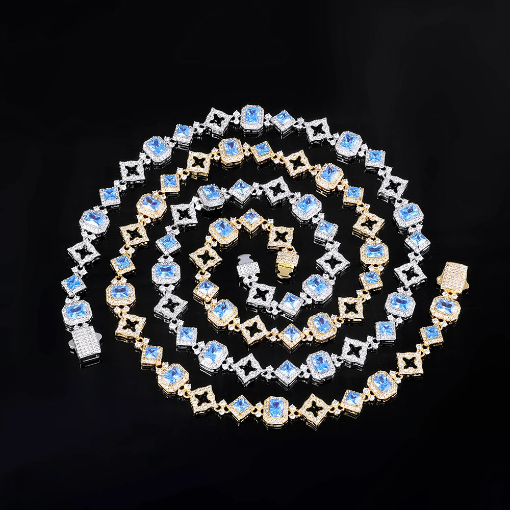 Iced Out Star Chain Necklace Stainless Steel 11MM
