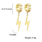 Lightning Hoop Earrings for Men & Women — Stainless Steel