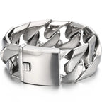 Black 31MM Chunky Cuban Link Chain Bracelet for Men Heavy Stainless Steel Men's Bracelets Birthday Gifts for Dad