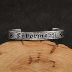 Heart Steel Bracelet Vintage Sutra Mantra Sanskrit