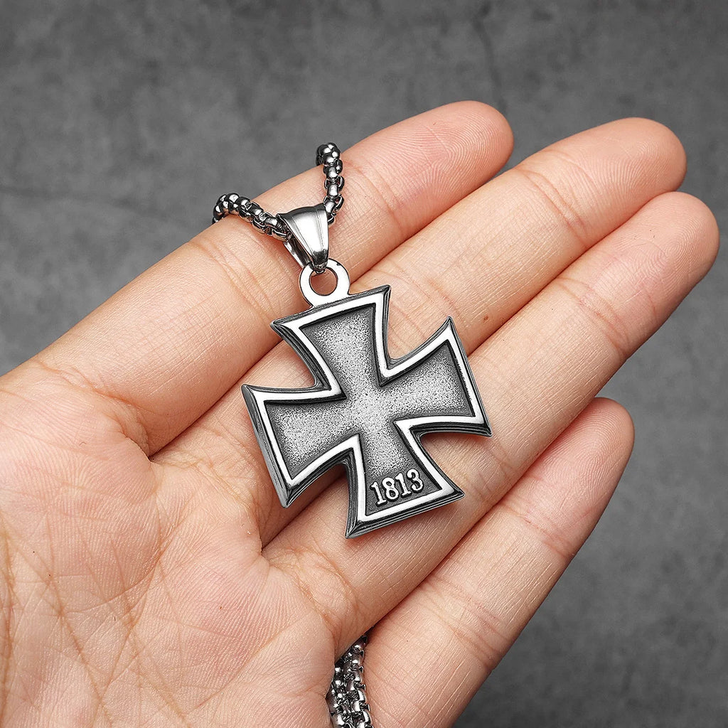 Badge Stainless Steel Pendant Necklace