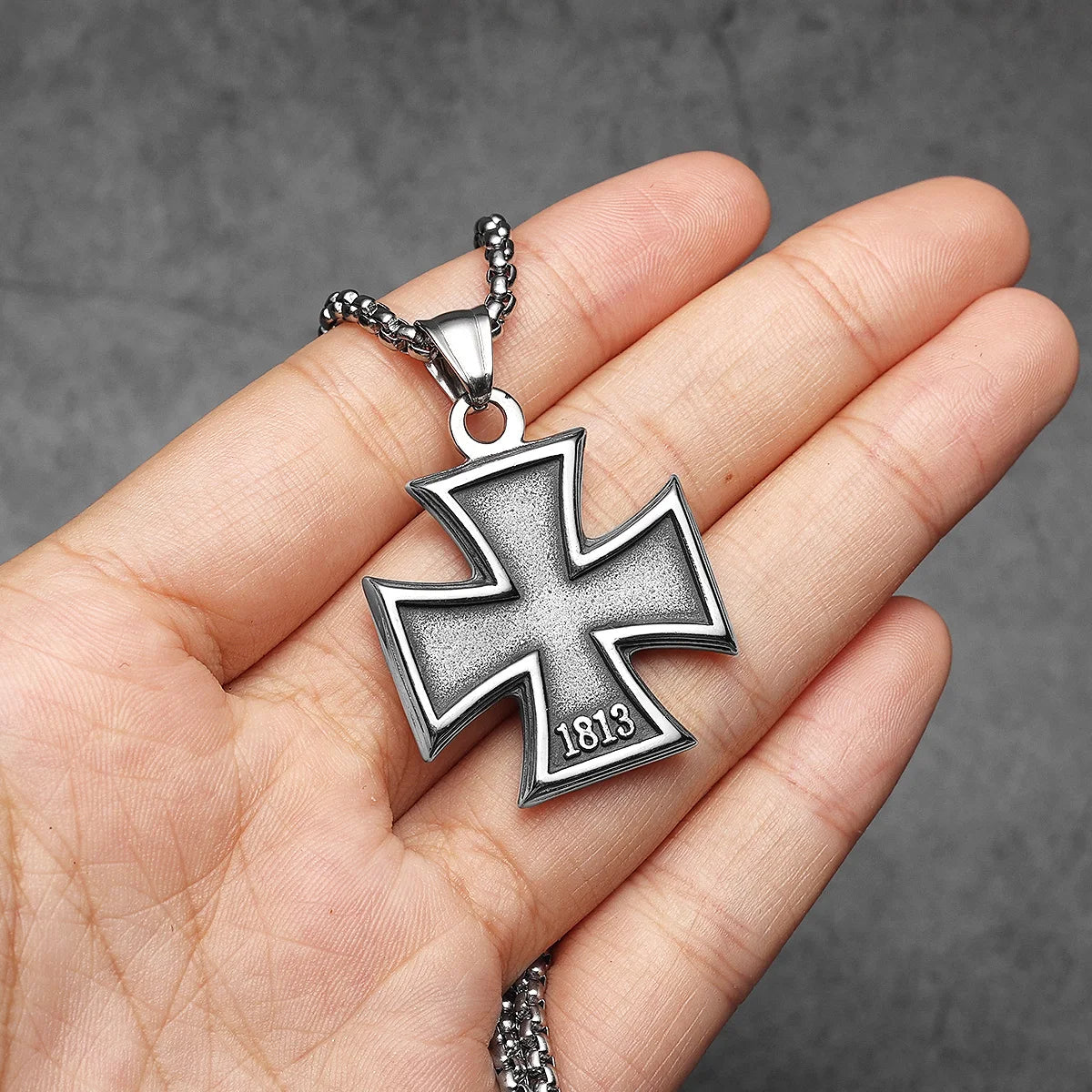 Badge Stainless Steel Pendant Necklace
