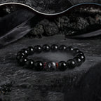 Block Volcanic Lava Stone Bracelet Men Black Classic Matte Obisidian Labradorite Bead Jewelry Women Birthday Gift for