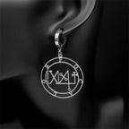 Baphomet Steel Earrings Sigeal Sigil Lucifer Satan