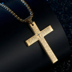 Catholic Cross Stainless Steel Pendant Necklace