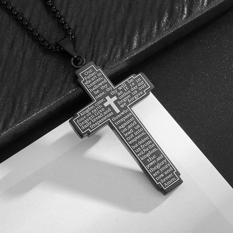 Inverted Cross Stainless Steel Pendant Necklace