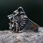 Viking Skull Wolf Head Ring — Stainless Steel