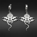 Star Bat Silver Earrings Gothic David Evil Eye