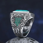 Viking Norse Compass & Eagle Ring — Stainless Steel