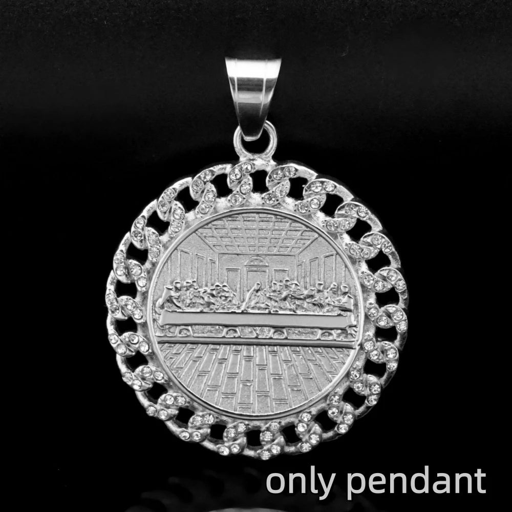 Iced Out Last Supper Pendant — Stainless Steel