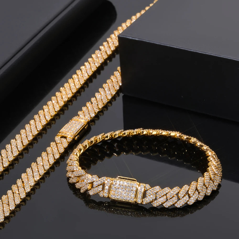 Iced Out Cuban Chain Necklace Stainless Steel 8MM