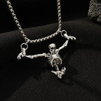 Punk Hip Hop Punished Man Skull Pendant Necklace Men Women Vintage Jewelry