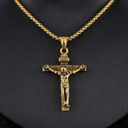 Jesus Cross Gold Pendant Necklace