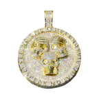 Exquisite Luxury Three Gollum Head Pendants Round Rap Singer Hip Hop Can Pair with Cuban Chain Necklace 3D Pendant