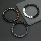 New Fashion Men Tiger Eyes Lava Hematite Stone Spiritual Healing Bracelet Yoga Meditation 8mm Strand Braclet Pulseras