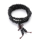 1Pc Wood Bead New Buddha Bracelet Buddhist Bangle Prayer Beads Copper Coin Women Men Lucky Religion Bracelets Charm