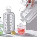 Portable 2-in-1 Folding Ice Maker Water Bottle Creative Ice Cube Mold Kitchen Bar Gadgets Ice Hockey Lattice Making