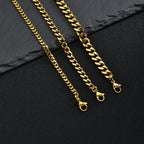 Classic Curb Chain Necklace for Men Women,3.5/5/7MM Stainless Steel Cuban Chain Chokers,Hip Hop Basic Chain Jewelry Gift