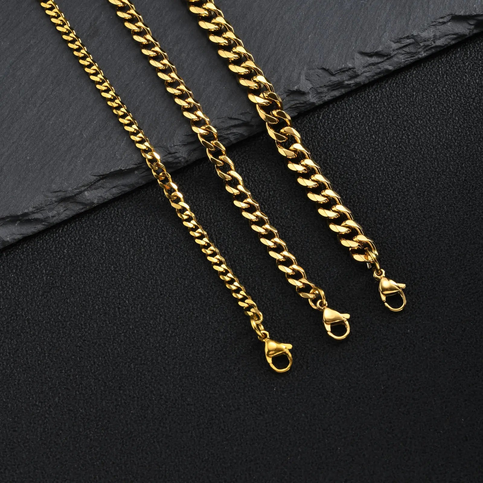 Classic Curb Chain Necklace for Men Women,3.5/5/7MM Stainless Steel Cuban Chain Chokers,Hip Hop Basic Chain Jewelry Gift