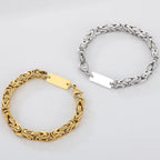 6MM Link Chain Bracelet Necklace Set for Man Waterproof Gold Color 50CM Long Stainless Steel Men's Necklace & Bracelets
