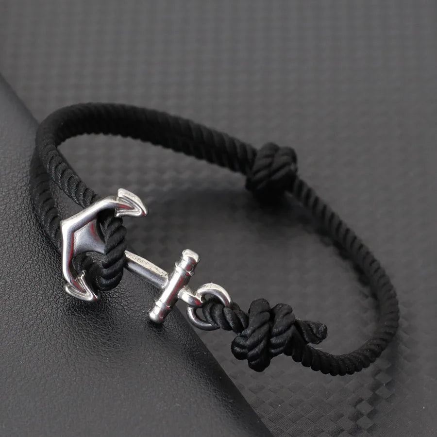 Nautical Anchor Grade A String Bracelet Men Women Braided Sliding Adjustable Braslet Adventure Surfing Hombre Jewelry