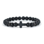 Crucifix Beaded Prayer Bracelet Stretch Religious Wristband