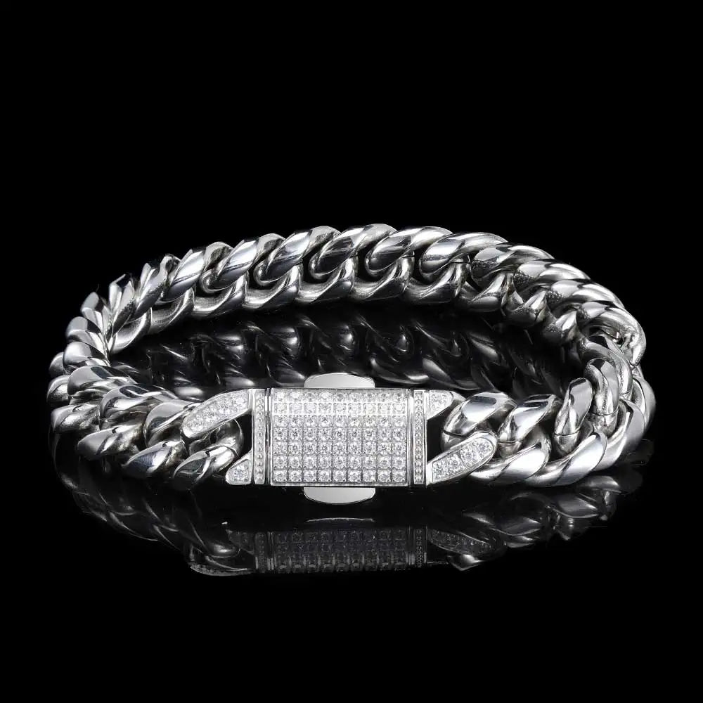 Black Cuban Bracelet Stainless Steel 12MM PVD