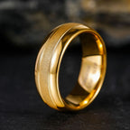 Brushed Matte Wedding Band Ring — Engravable, Stainless Steel