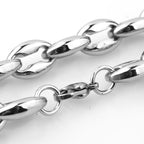 Silver Coffee Bean Link Chain — Stainless