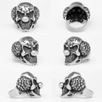 Joker Skull Punk Gothic Stainless Steel Mens Clown Rings Trendy Unique Stylish for Male Biker Jewelry Creativity Gift