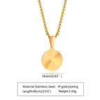 Sunburst Square Pendant Necklace — Stainless Steel