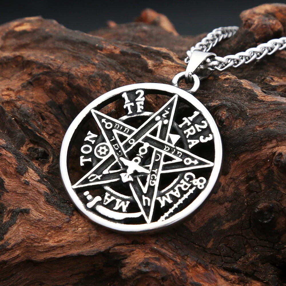 Steel Pendant Vintage Punk Witchcraft Pentagram