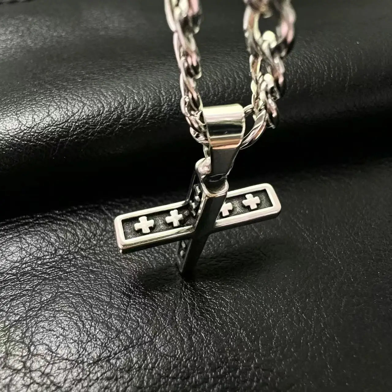 Seal Cross Stainless Steel Pendant Necklace