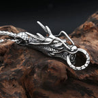 Dragon Silver Pendant Punk Vintage Head Animal