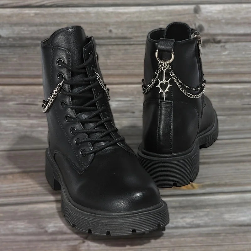 2Pcs Gothic Spiky Hollow Heart-Shaped Black Bead Double-Layer Boot Chain Metal Shoe Decoration, Suitable for All Kinds
